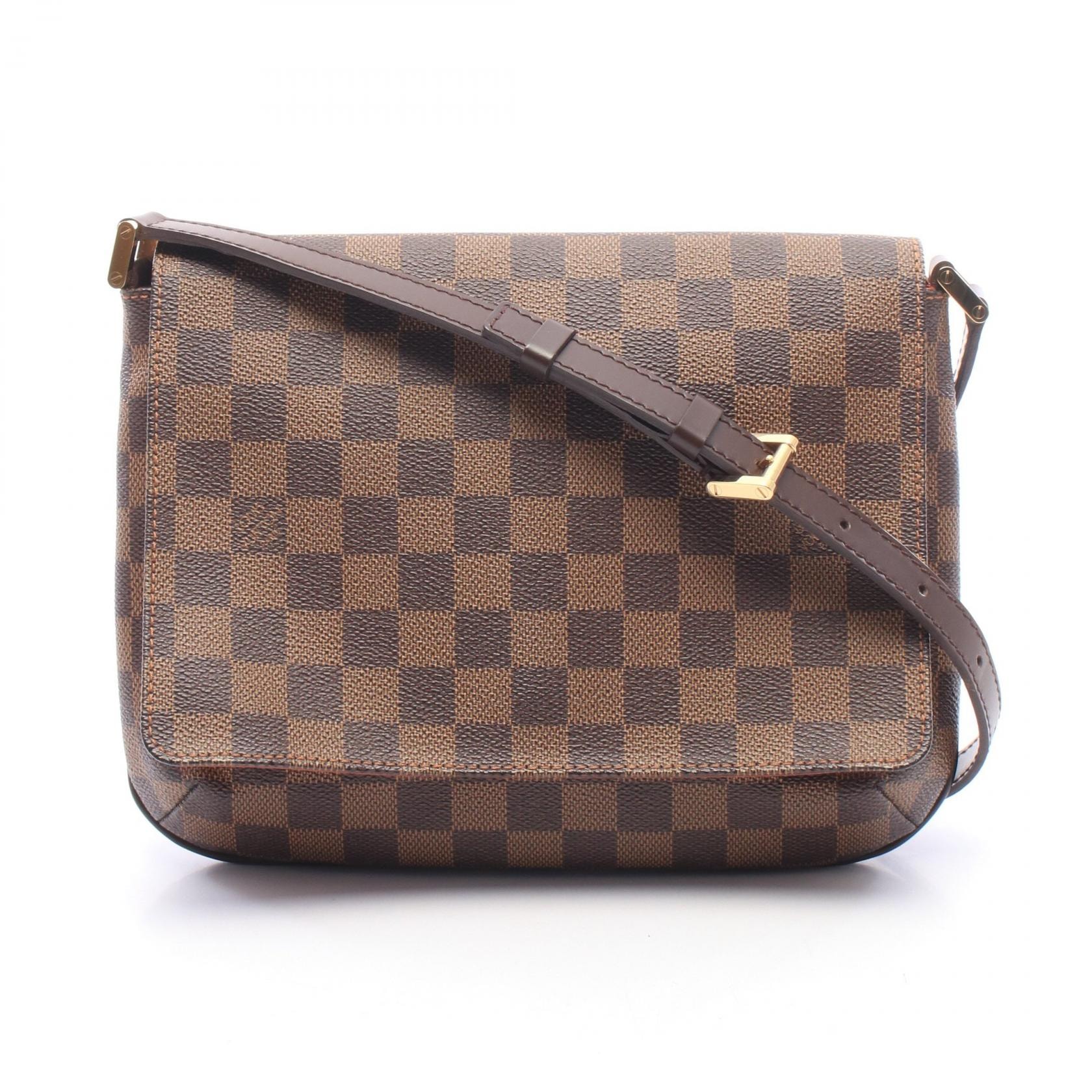 ルイ・ヴィトン LOUIS VUITTON ミュゼットタンゴ ショートストラップ ダミエエベヌ ショルダーバッグ バッグ PVCコーティングキャンバス レザー レディース ブラウン系 N51255 【中古】