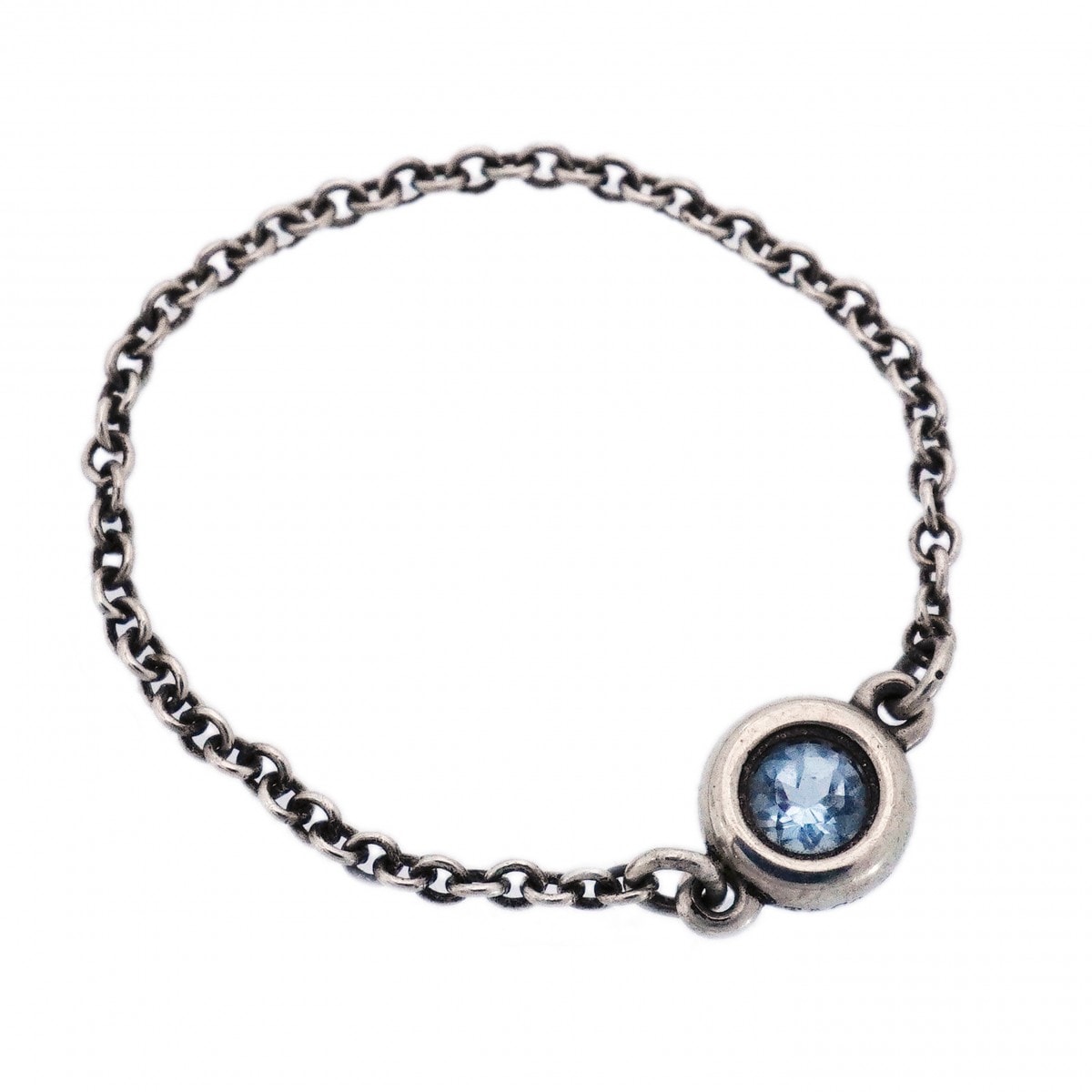 ★最終価格【6jcb0751-k】ティファニー リング バイザヤード シルバー925 アクアマリン ブルー 13号【中古】レディース