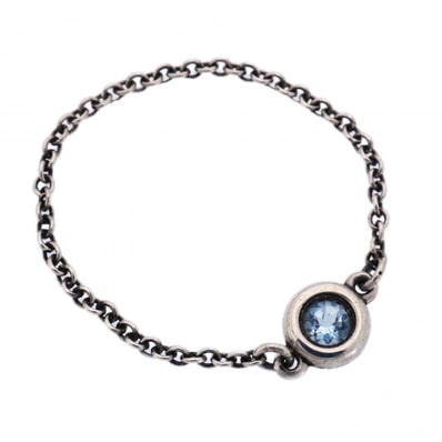 ★最終価格【6jcb0751-k】ティファニー リング バイザヤード シルバー925 アクアマリン ブルー 13号【中古】レディース