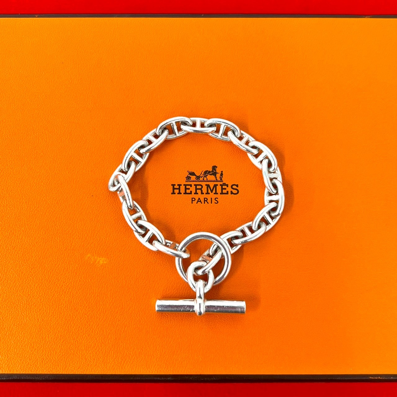 HERMES エルメス シェーヌダンクル PM 18コマ マルジェラ期 シルバー925 ブレスレット シルバー
 48119