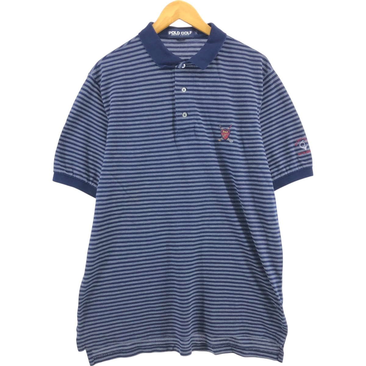 古着 ラルフローレン Ralph Lauren POLO GOLF ポロゴルフ 半袖 ボーダー ポロシャツ メンズL相当/eaa552966