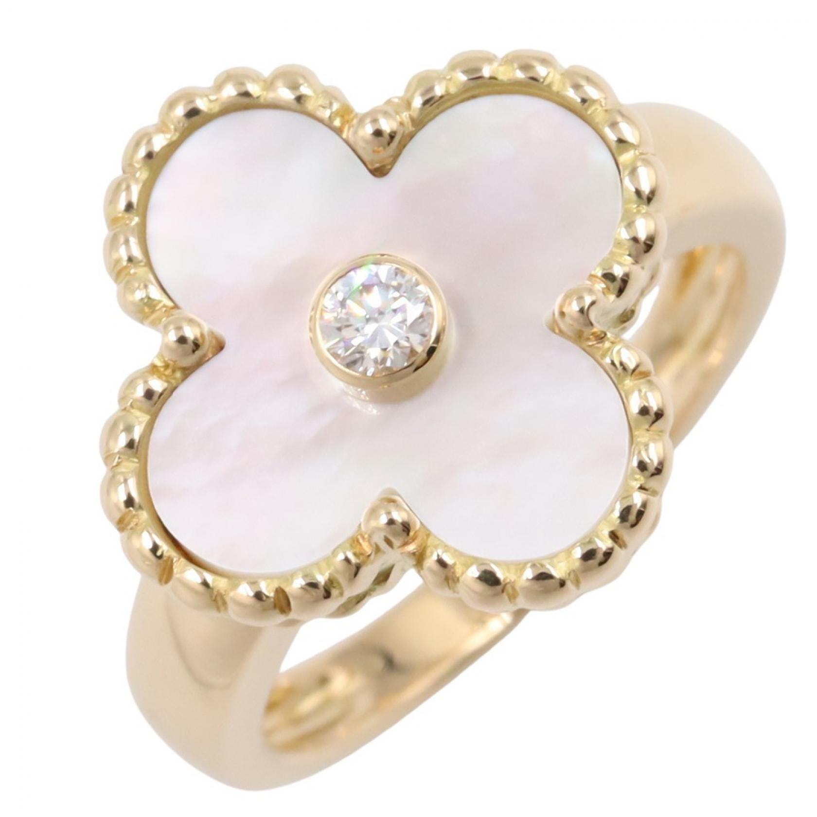 ヴァンクリーフ&アーペル Van Cleef & Arpels ヴィンテージアルハンブラ 1PDリング リング・指輪 ジュエリー K18(イエローゴールド) ダイヤモンド マザーオブパール レディース ゴールド系 / クリア系 / ホワイト系