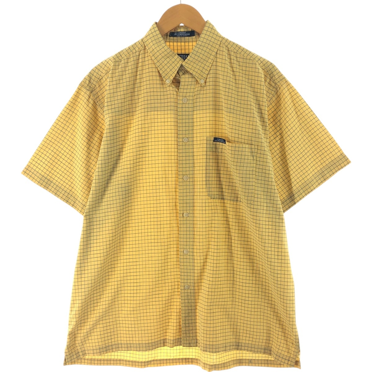 古着 90年代 ラルフローレン Ralph Lauren CHAPS チャップス 半袖 ボタンダウン チェックシャツ メンズL相当 ヴィンテージ/eaa539190