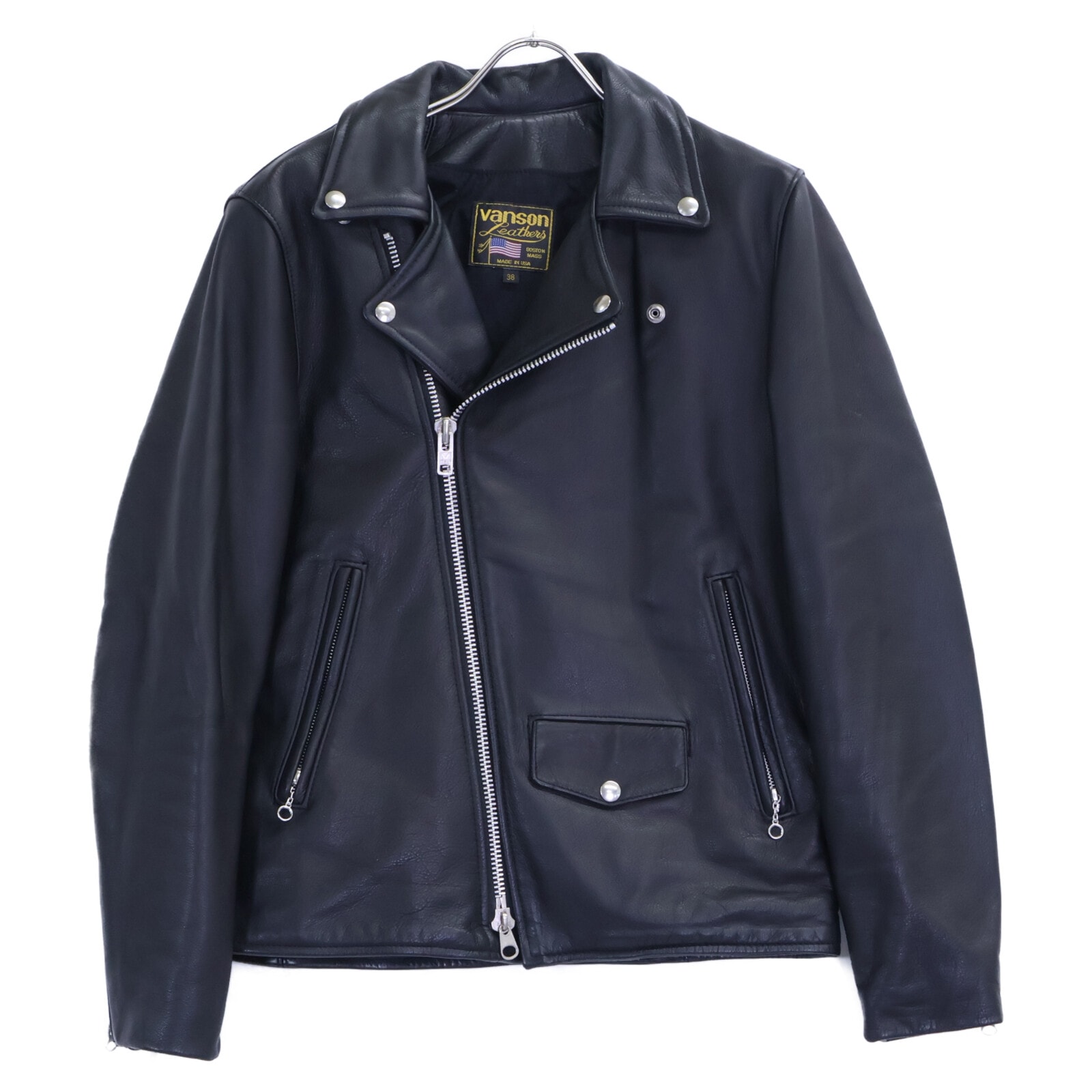バンソン 【美品】21246 C2R レザー ダブルライダースジャケット 38