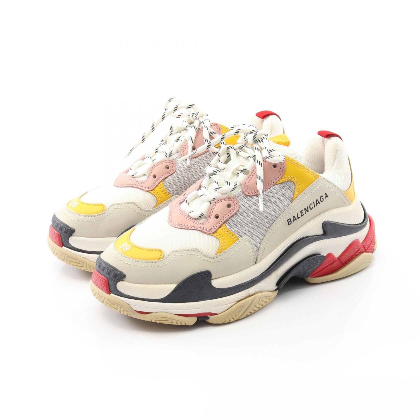 バレンシアガ BALENCIAGA トリプルS スニーカー 靴 レザー ファブリック レディース マルチカラー 524038 【中古】