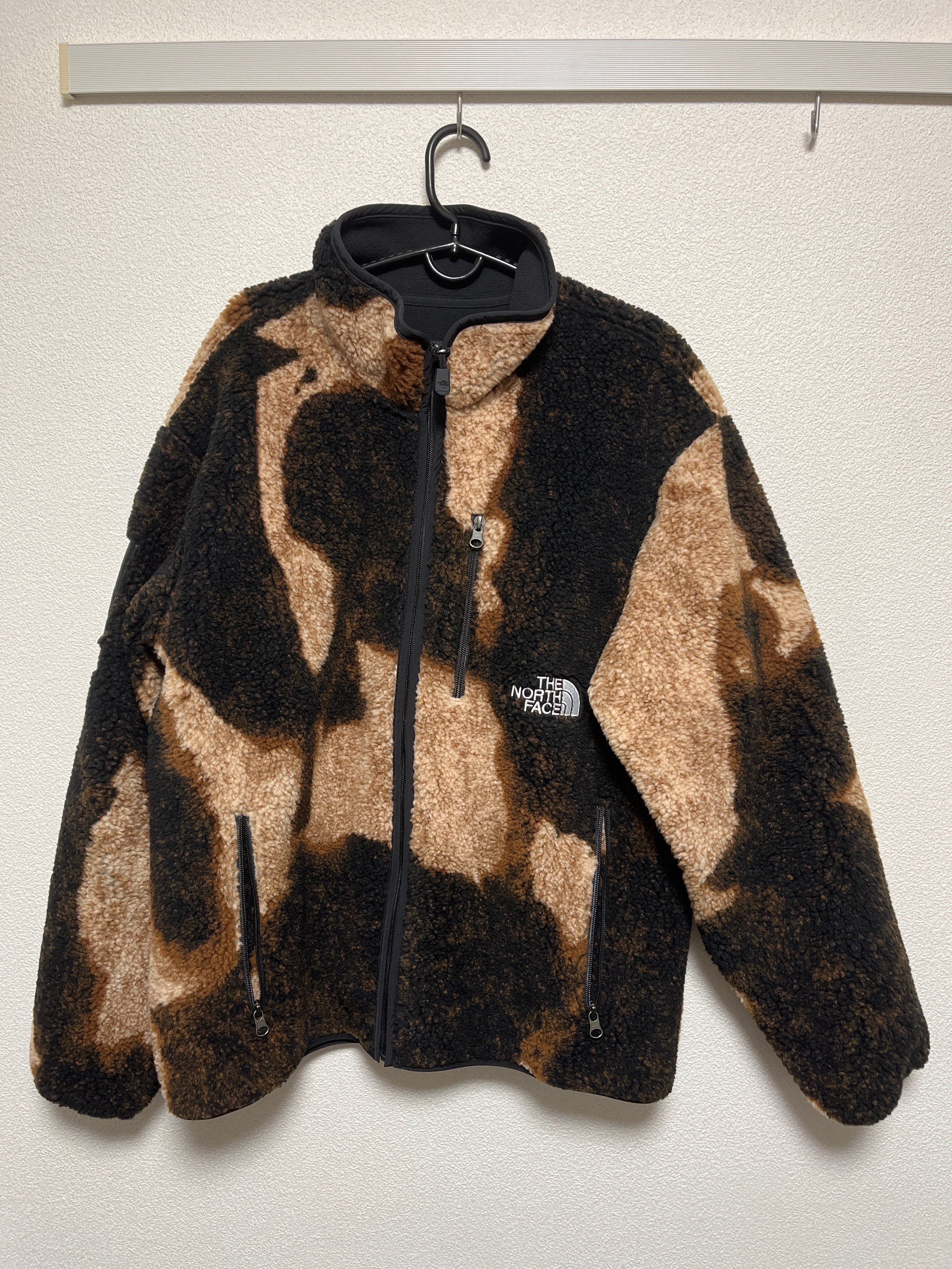 Supreme x The North Face Bleached Denim Print Fleece Jacket "Black"