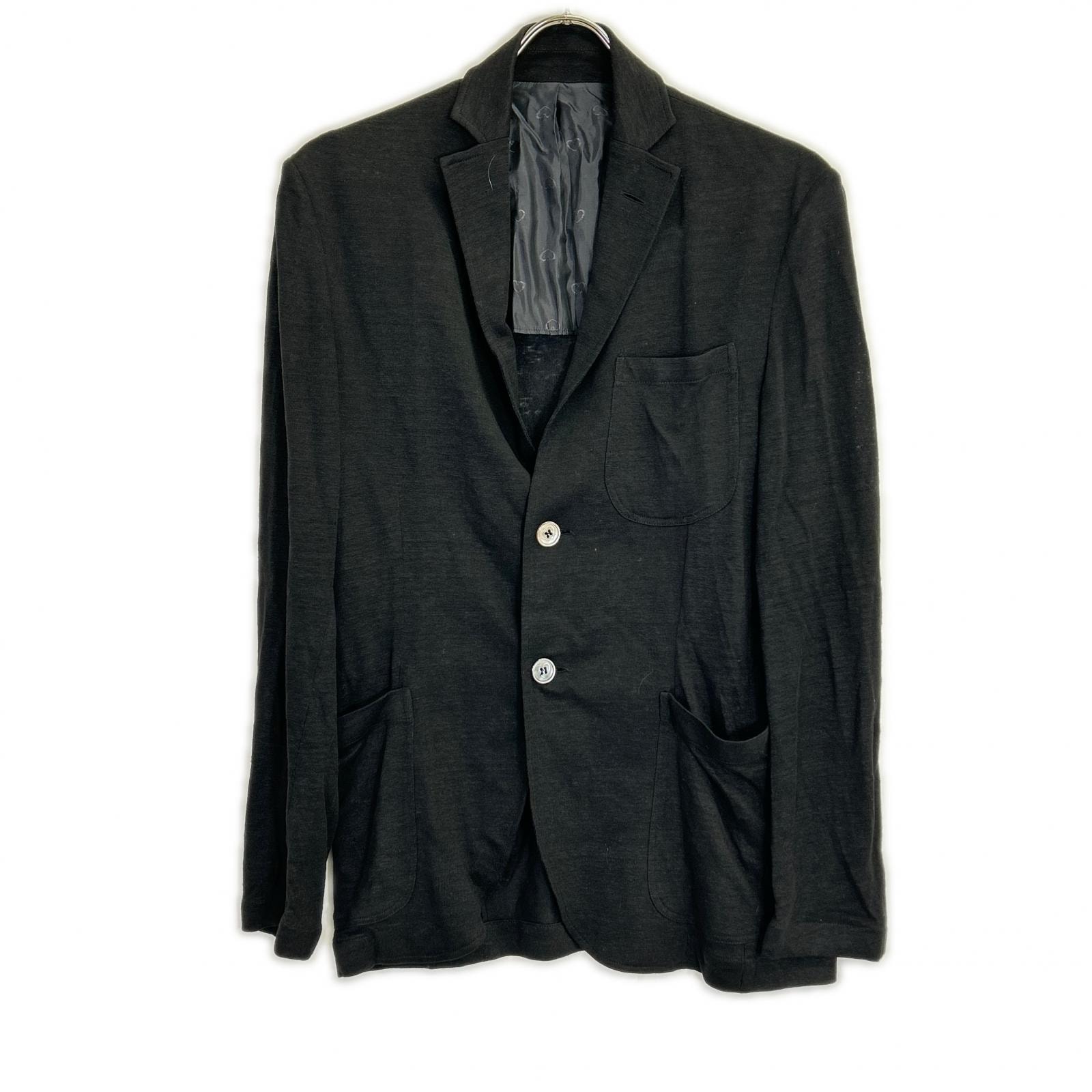 クルチアーニ CU17.200 ブラック リネン100 ジャージ テーラードジャケット 44