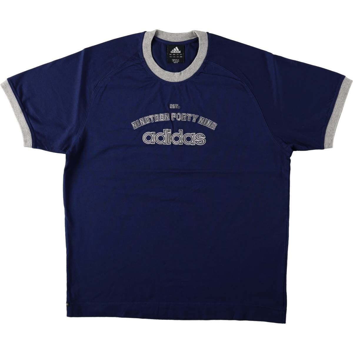 古着 アディダス adidas ロゴ刺繍 リンガーTシャツ 中国製 メンズXL相当/eaa672752