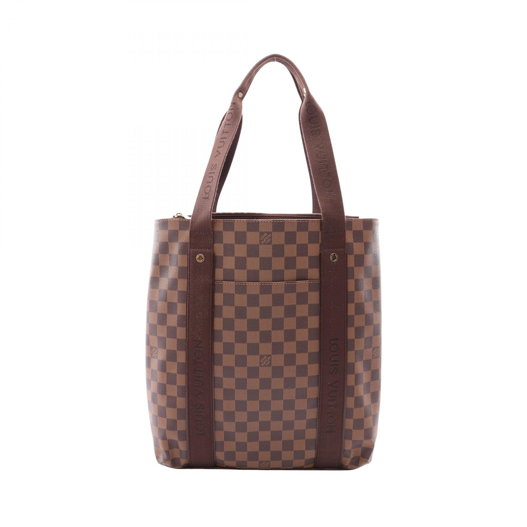 ルイ・ヴィトン LOUIS VUITTON カバ ボブール トートバッグ バッグ PVCコーティングキャンバス レザー ダミエ エベヌ メンズ レディース ブラウン系 N52006 【中古】