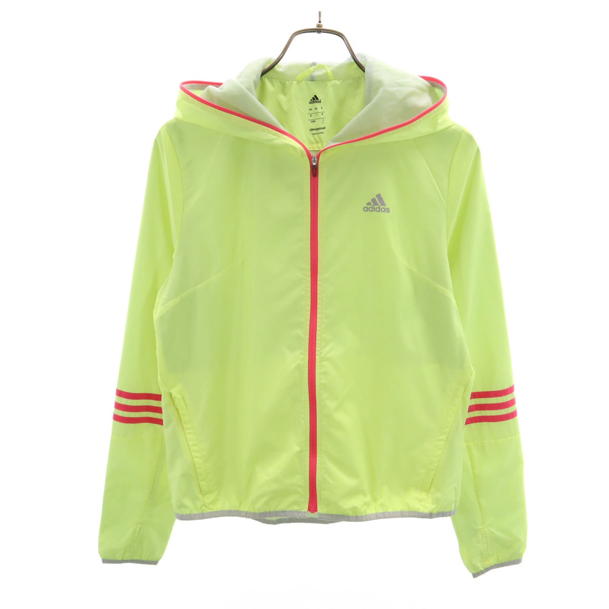 adidas アディダス ウインドブレーカー L ネオンイエロー 裏メッシュ