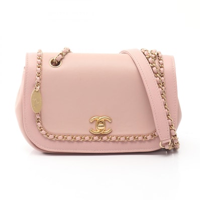 シャネル CHANEL チェーンアラウンド フラップバッグ ショルダーバッグ バッグ ラムスキン(羊革) レディース ピンク系 AS0371 【中古】