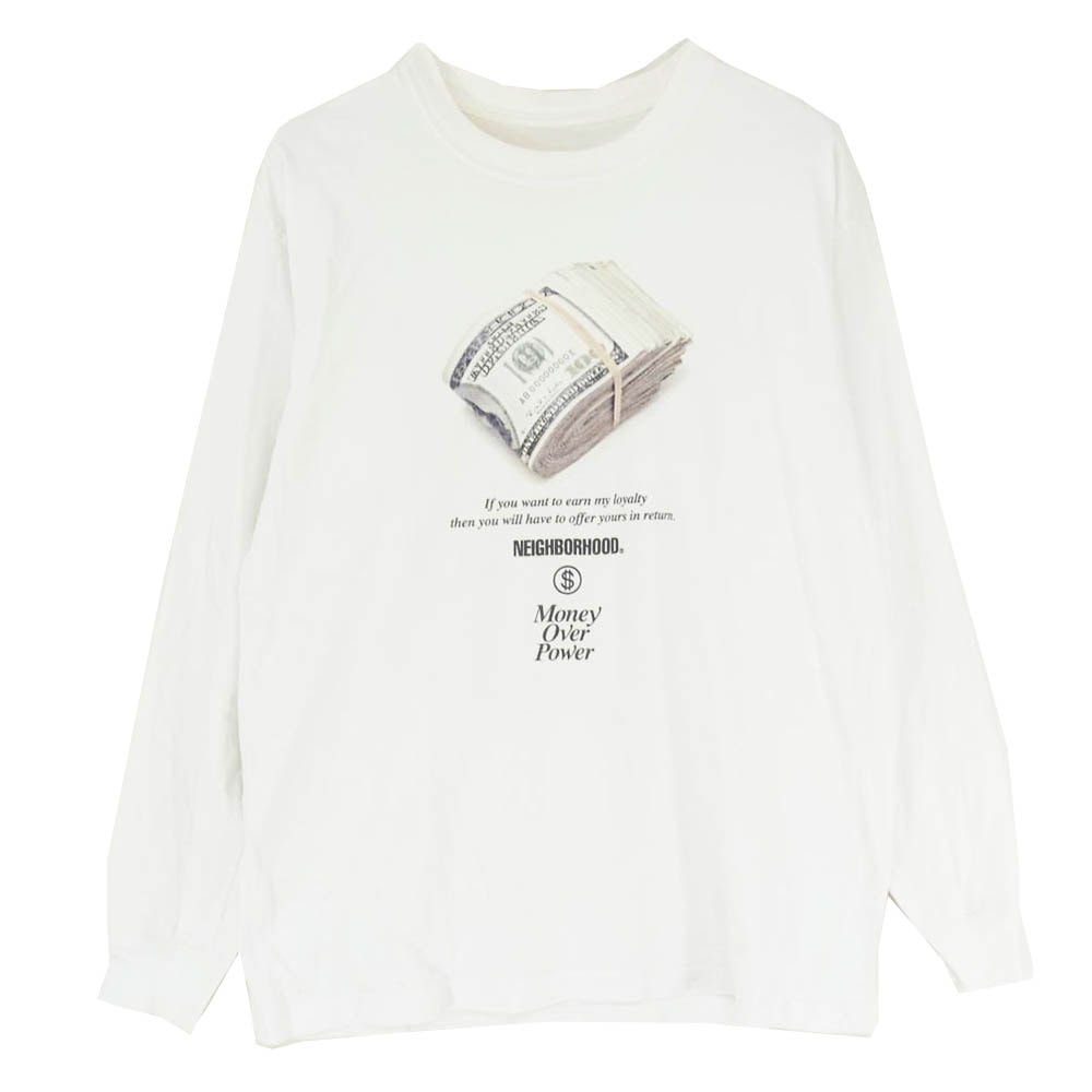 NEIGHBORHOOD ネイバーフッド Tシャツ 21AW MOP-1 C-TEE LS ドル プリント 長袖 Tシャツ ホワイト系 S【中古】