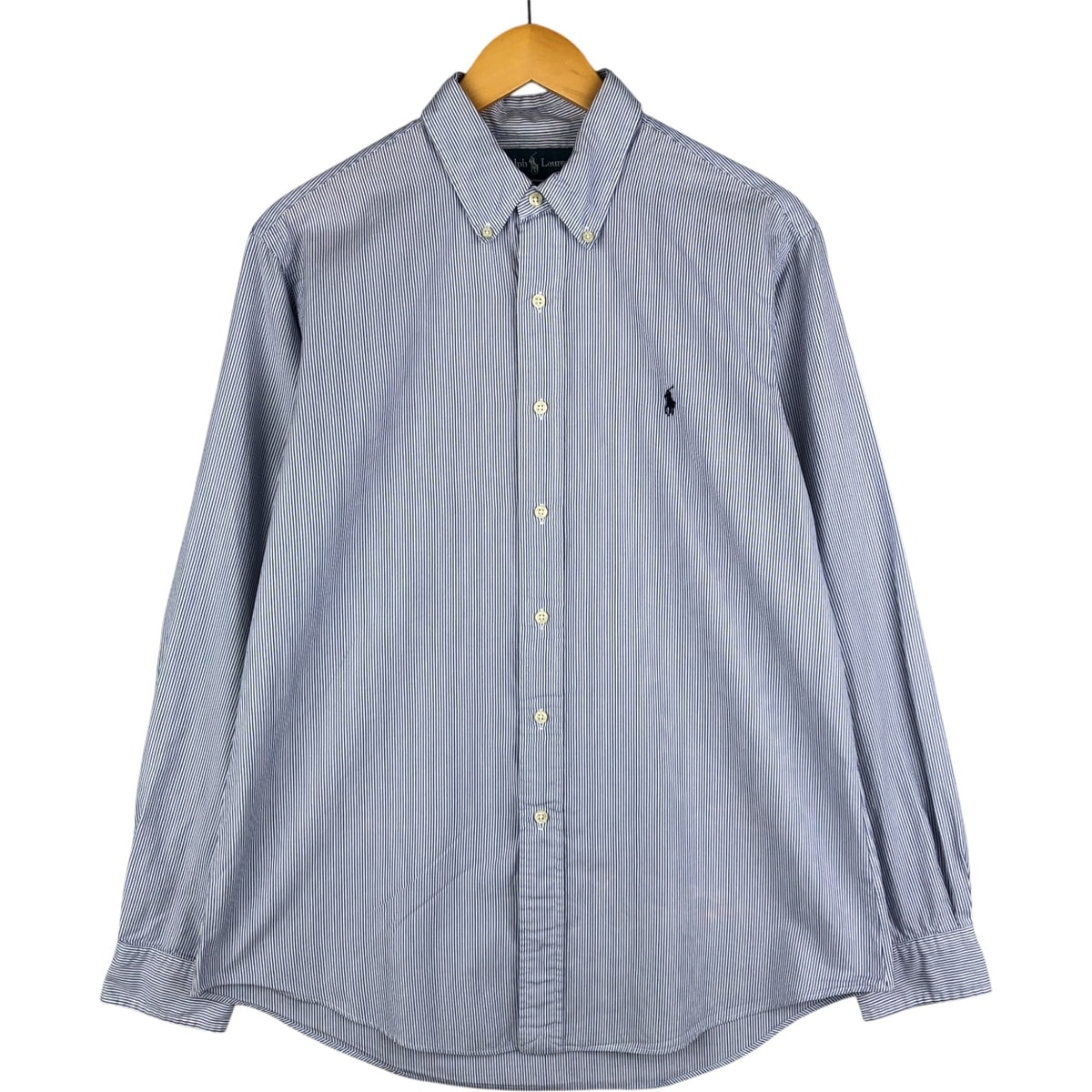 古着 ラルフローレン Ralph Lauren CUSTOM FIT 長袖 ボタンダウンストライプシャツ メンズL相当/eaa590778