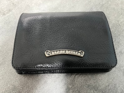 Chrome Hearts Joey by Fold Wallet / Heavy Leather "Black"