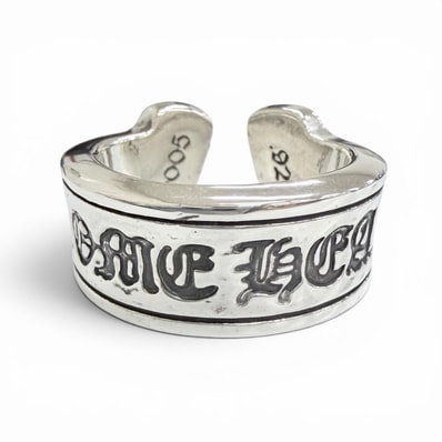 Chrome Hearts CH Scroll Label Ring / Large "Silver"