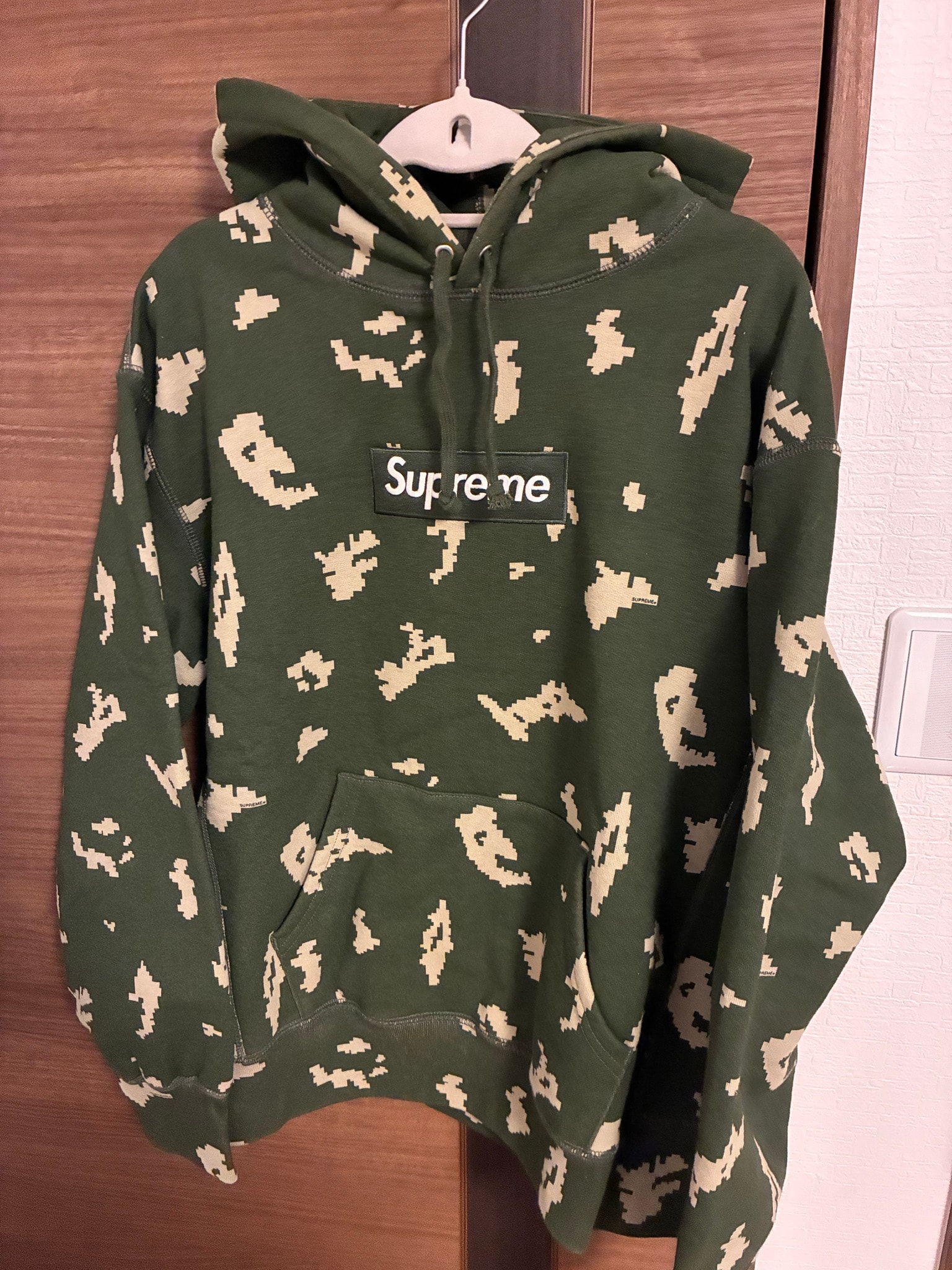 Supreme Box Logo Hooded Sweatshirt "Olive Russian Camo" (21FW)