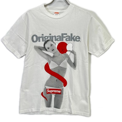 シュプリーム ×OriginalFake ケイトモス カウズ ホワイト シャツ M