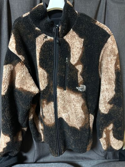 Supreme x The North Face Bleached Denim Print Fleece Jacket "Black"