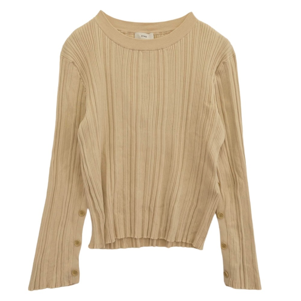 HYKE ハイク カットソー 221-11262 リブ 長袖 カットソー オフホワイト系 2【中古】