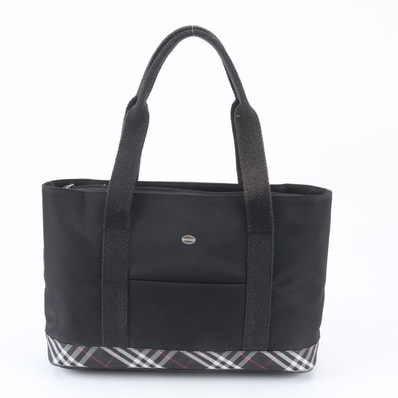 ■美品 バーバリー ノバ チェックトート バッグ レザー×ナイロン