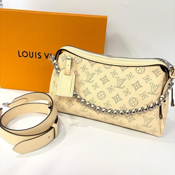 ルイ・ヴィトン LOUIS VUITTON マヒナ M24255 ハンド・イット・オールPM  ガレ 2wayショルダー ベージュ【鑑定済み】正規品