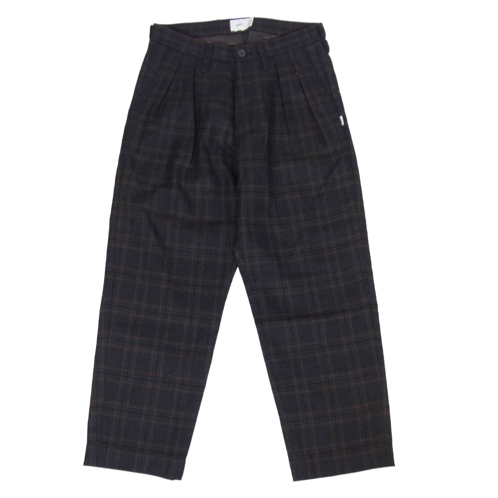 WTAPS ダブルタップス パンツ 20AW 202TQDT-PTM06 TUCK TROUSERS ウール トラウザー パンツ ネイビー系 01【中古】
