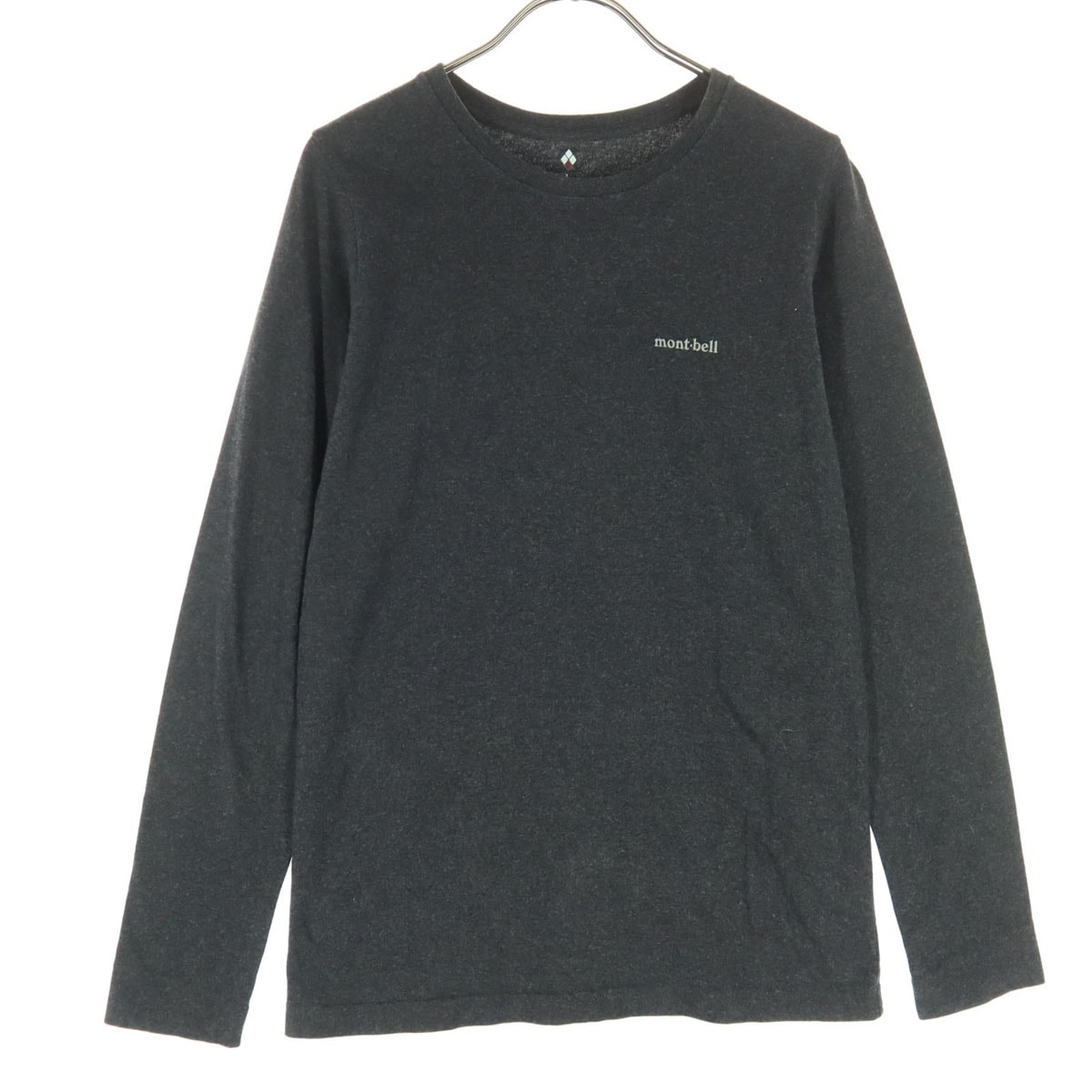 mont-bell モンベル コットン ワンポイントロゴ 長袖 Tシャツ L チャコール