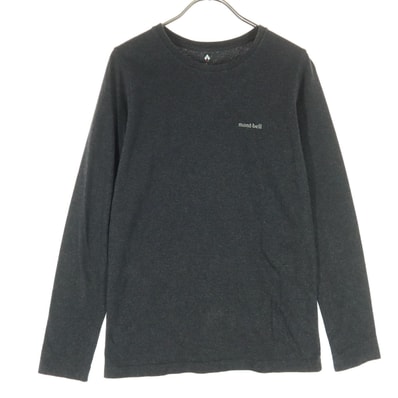 mont-bell モンベル コットン ワンポイントロゴ 長袖 Tシャツ L チャコール