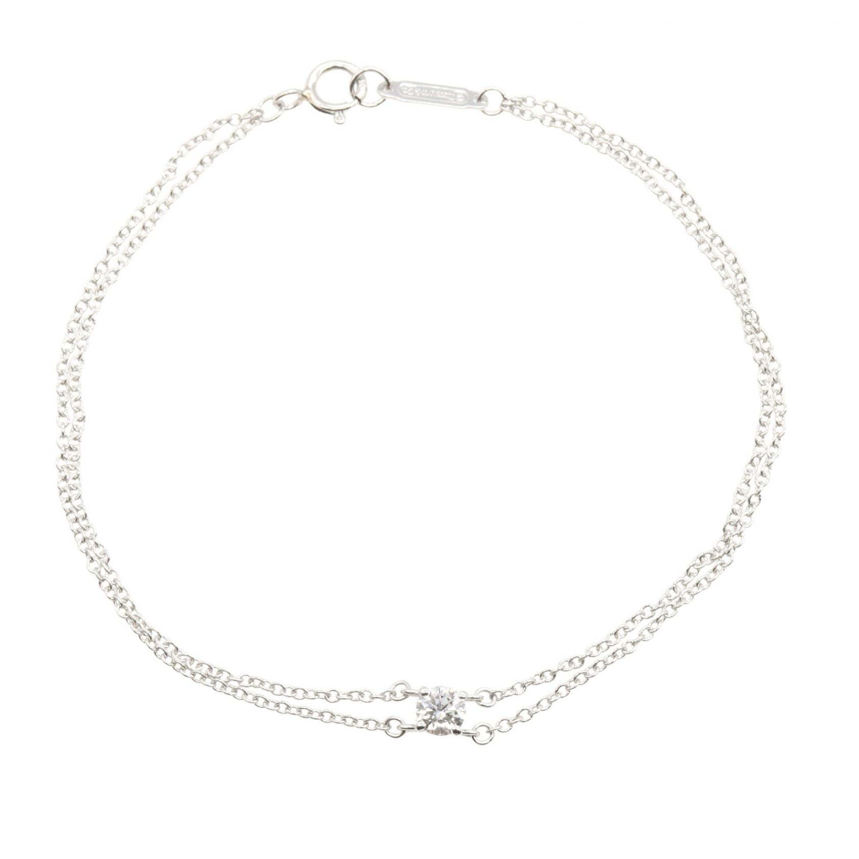ティファニー TIFFANY&CO ソリティアブレスレット ブレスレット アクセサリー Pt950プラチナ ダイヤモンド レディース シルバー系 / クリア系 【中古】