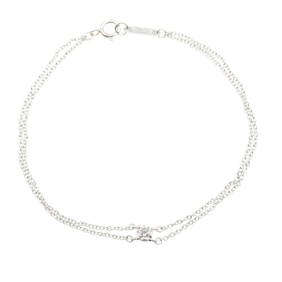 ティファニー TIFFANY&CO ソリティアブレスレット ブレスレット アクセサリー Pt950プラチナ ダイヤモンド レディース シルバー系 / クリア系 【中古】