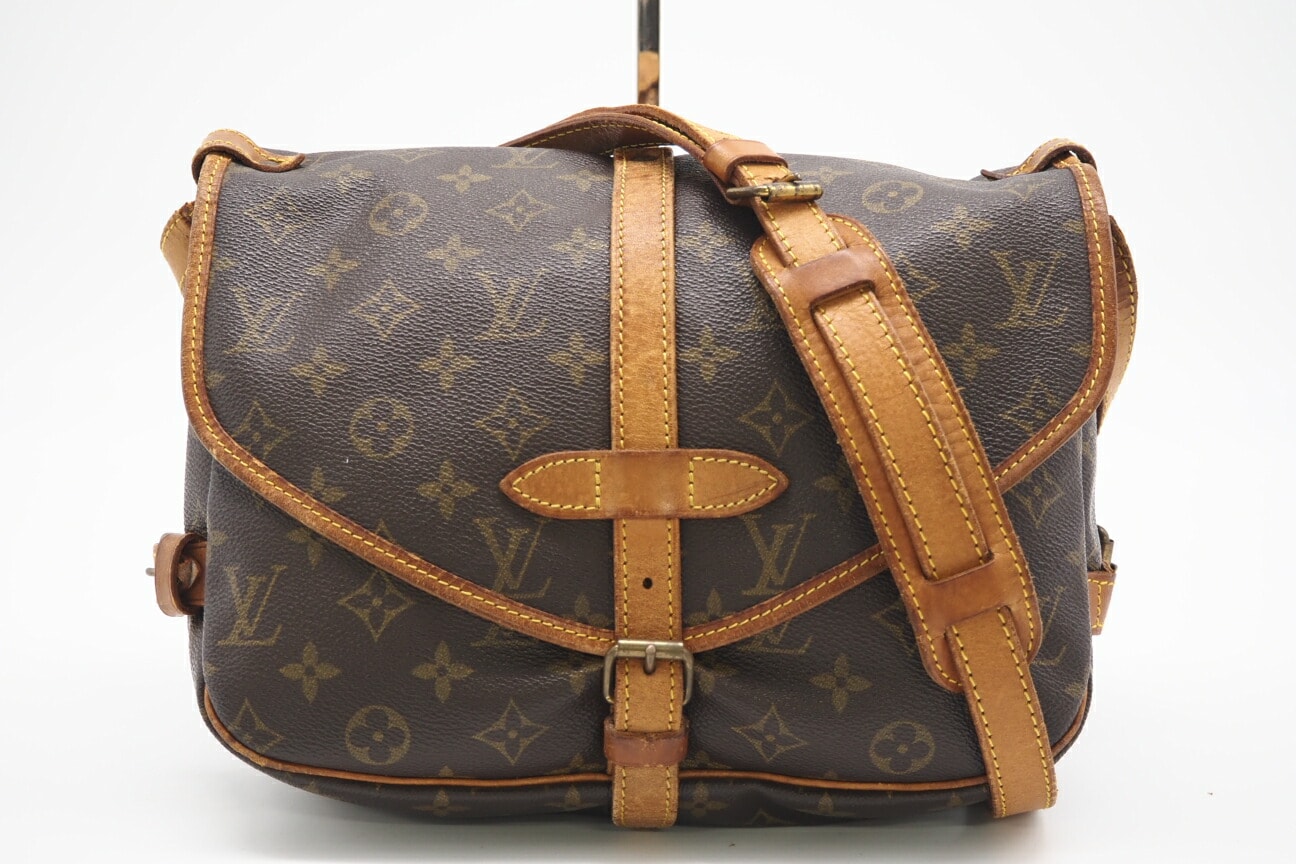 LOUIS VUITTON ルイ・ヴィトン モノグラム ソミュール30 M42256 ショルダーバッグ ブラウン コーティングキャンバス レディース