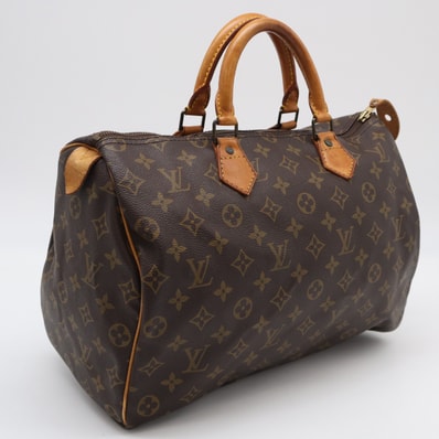 LOUIS VUITTON ルイ・ヴィトン モノグラム スピーディ35 M41107 ハンドバッグ ブラウン コーティングキャンバス レザー レディース