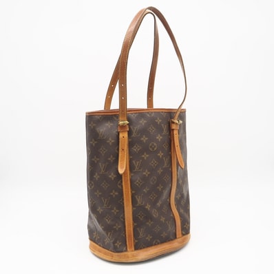 LOUIS VUITTON ルイ・ヴィトン モノグラム バケットGM M42236 ハンドバッグ ブラウン ベージュ コーティングキャンバス レザー レディース