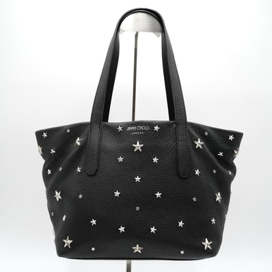 JIMMY CHOO(ジミーチュウ)SOFIA ソフィア スタースタッズ トートバッグ ショルダーバッグ ブラック レザー シルバー金具 肩掛け レディース【中古】