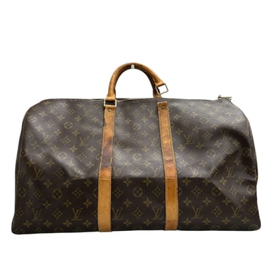 LOUIS VUITTON ルイヴィトン モノグラム ブラウン ゴールド金具 PVC レザー/ ボストンバッグ S1-00235 【中古】