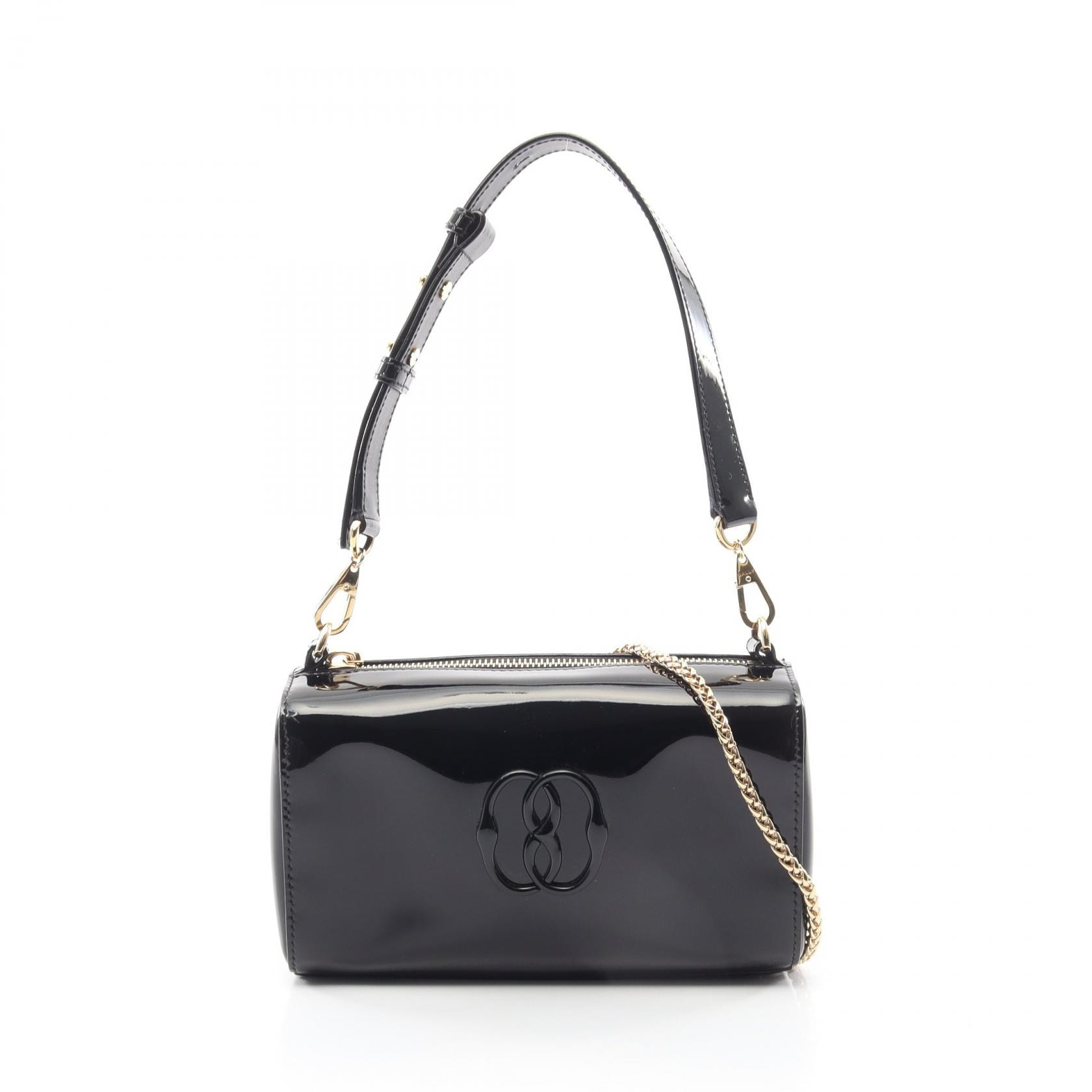バリー BALLY EMBLEM OCTOGONE 2WAY ショルダーバッグ バッグ パテントレザー レディース ブラック系 【中古】