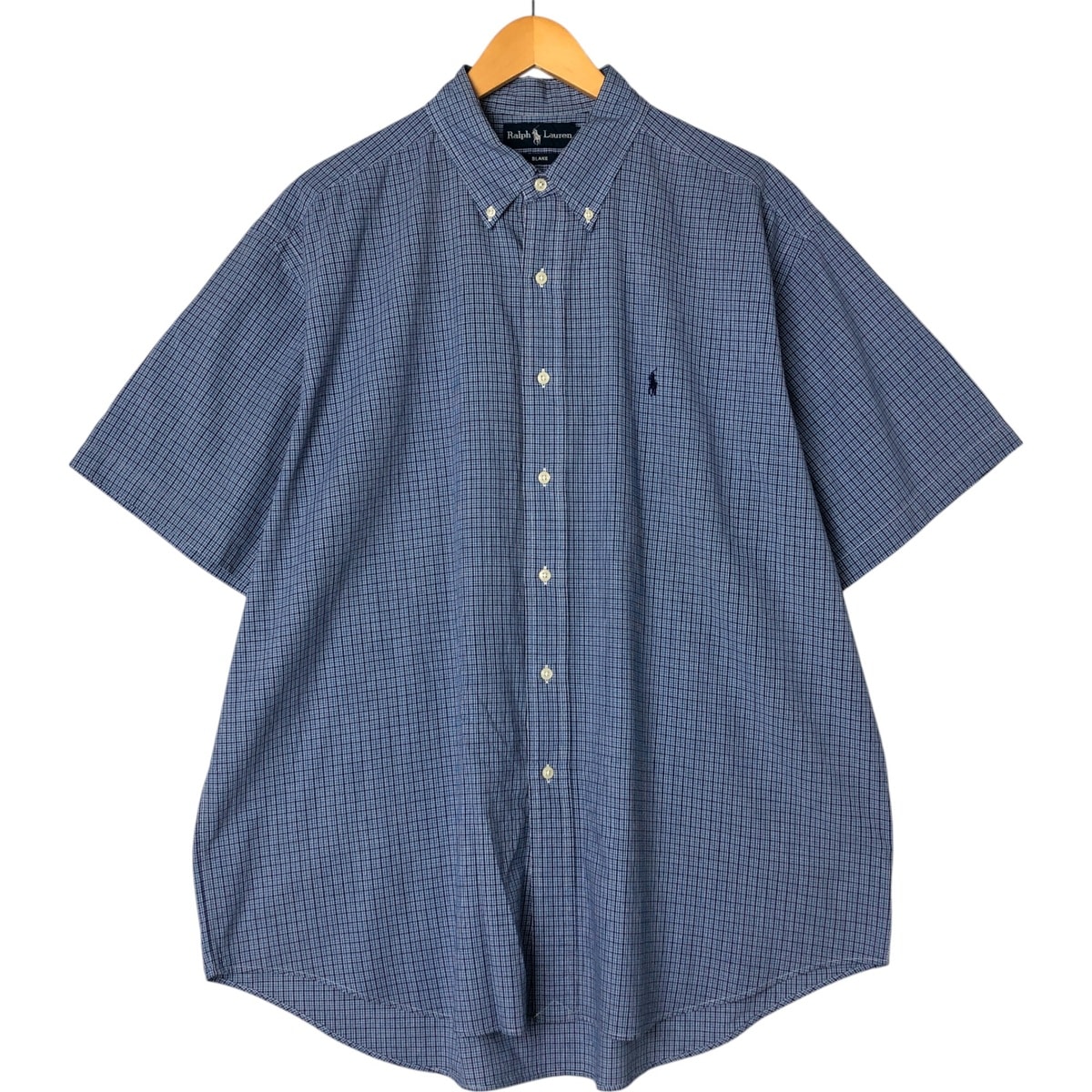 古着 ラルフローレン Ralph Lauren BLAKE 半袖 ボタンダウン チェックシャツ メンズXL相当/eaa557853