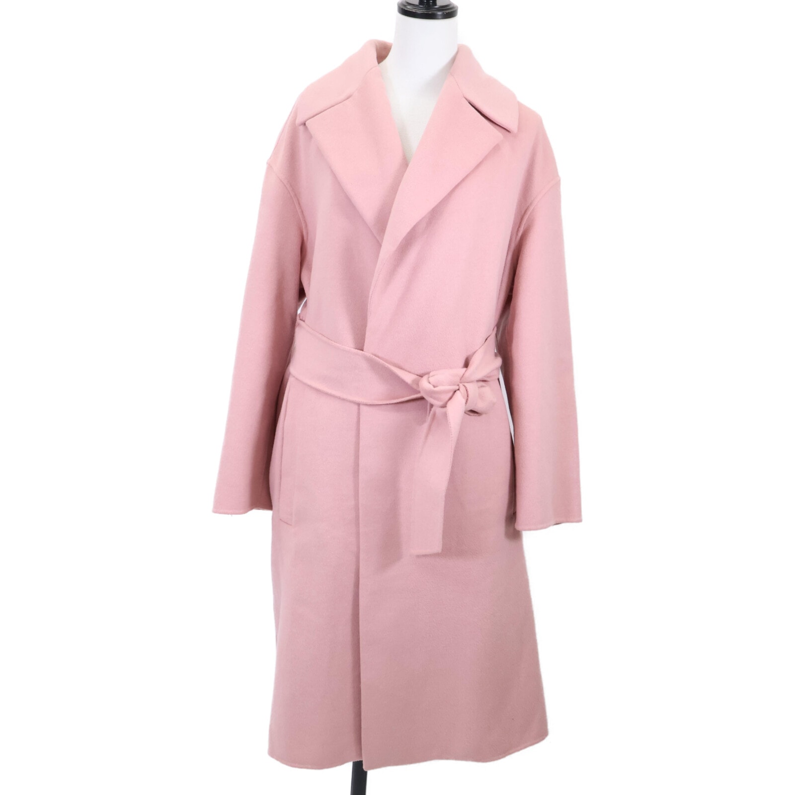 Max Mara STUDIO クチートアマーノ フーデットコート カシミヤ混 未使用に近い】マックスマーラスタジオ ピンク ウールカシミヤ混