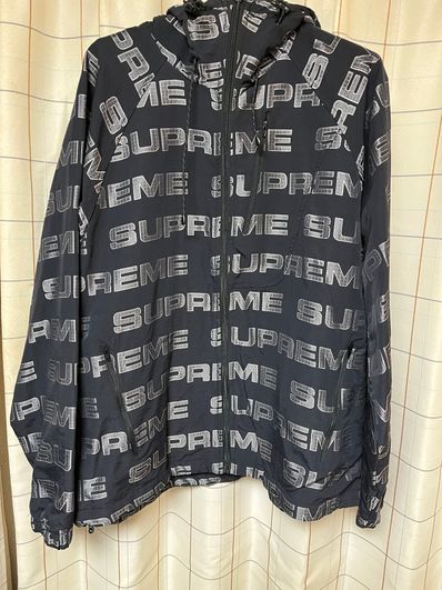 Supreme Logo Ripstop Hooded Track Jacket "Black"