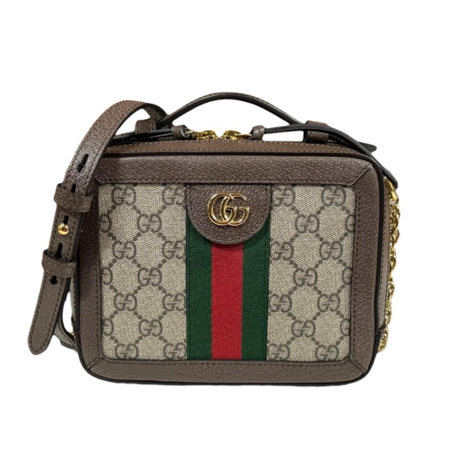 グッチ ミニ オフィディア ショルダーバッグ GGスプリームキャンバス 602576 ベージュ レディース GUCCI  中古