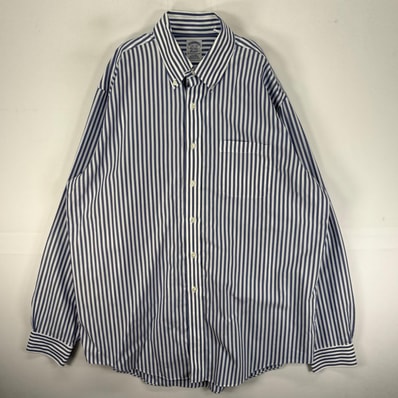 古着 ブルックスブラザーズ Brooks Brothers 長袖シャツ ボタンダウン L ブルー系 ストライプ メンズ
