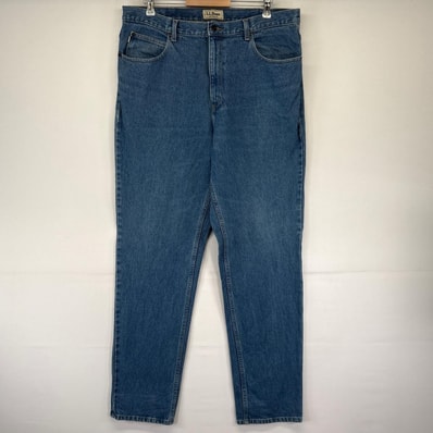 古着 エルエルビーン L.L.Bean デニム パンツ ストレート 大きいサイズ 5ポケット ジーパン ジーンズ W38L36 ブルー系 メンズ