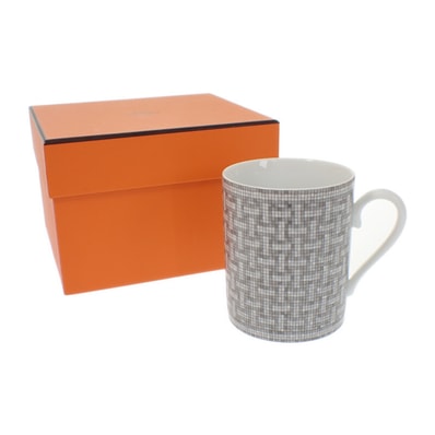 エルメス モザイク24 マグカップ ポーセリン グレー 未使用品【Sランク】