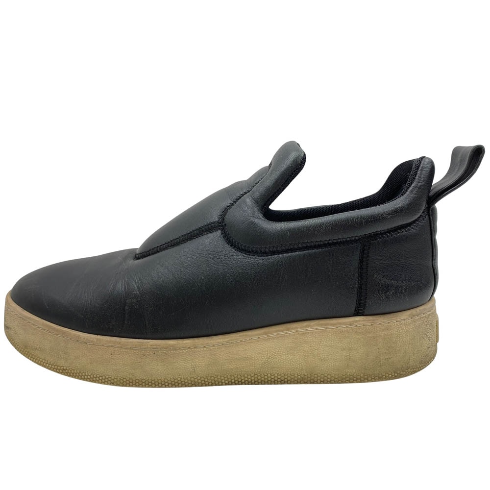 CELINE セリーヌ スニーカー レザー スリッポン シューズ スニーカー ブラック系 40【中古】