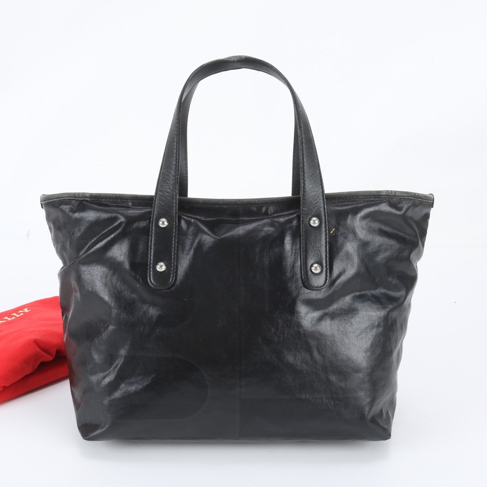 ■美品 バリー トート バッグ レザー×コーティングキャンバス