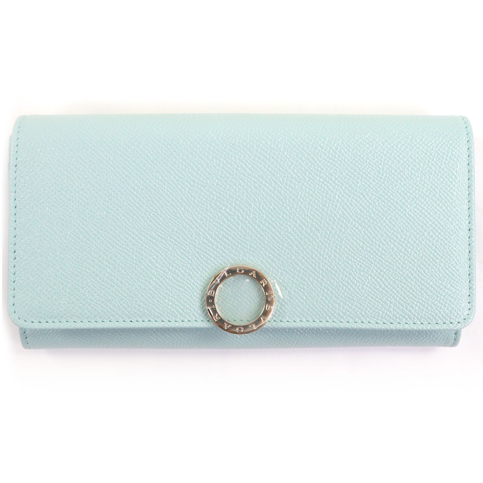 未使用品 ブルガリ 長財布 ライトブルー ゴールド メンズ 293702