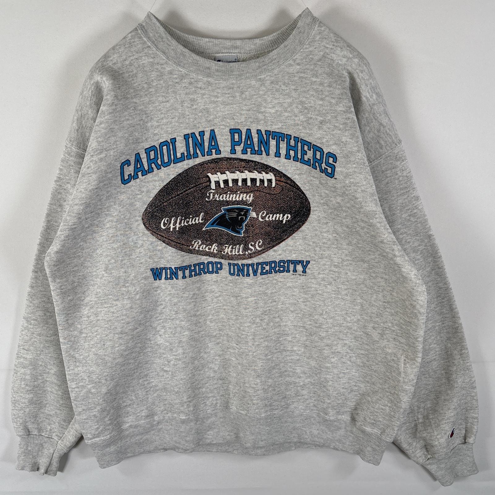 古着 90's/90年代 チャンピオン Champion USA製 スウェット トレーナー プルオーバー クルーネック NFL 3段プリント カレッジ 大きいサイズ XL  グレー メンズ