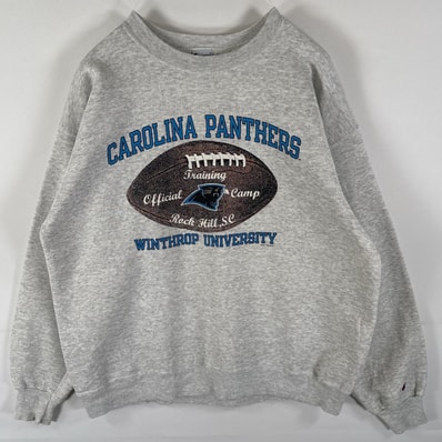 古着 90's/90年代 チャンピオン Champion USA製 スウェット トレーナー プルオーバー クルーネック NFL 3段プリント カレッジ 大きいサイズ XL グレー メンズ