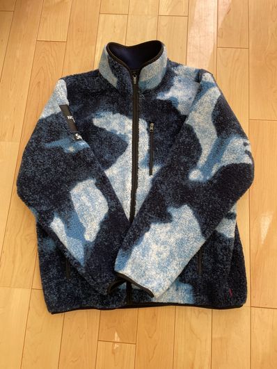 Supreme x The North Face Bleached Denim Print Fleece Jacket "Indigo"