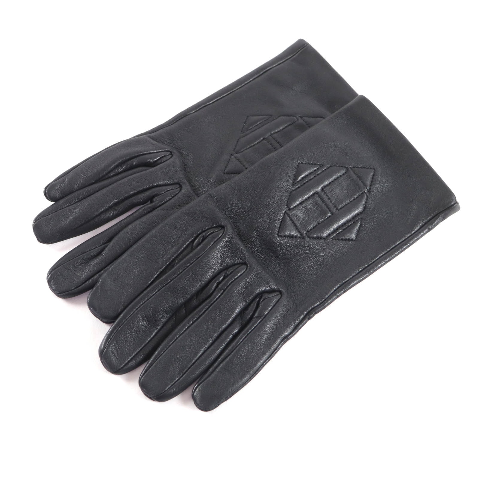 美品 エルメス 手袋 ブラック レディース 7.5